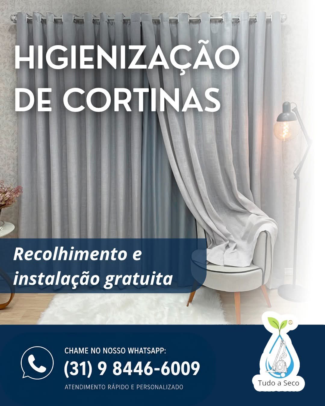 Higienização de cortinas